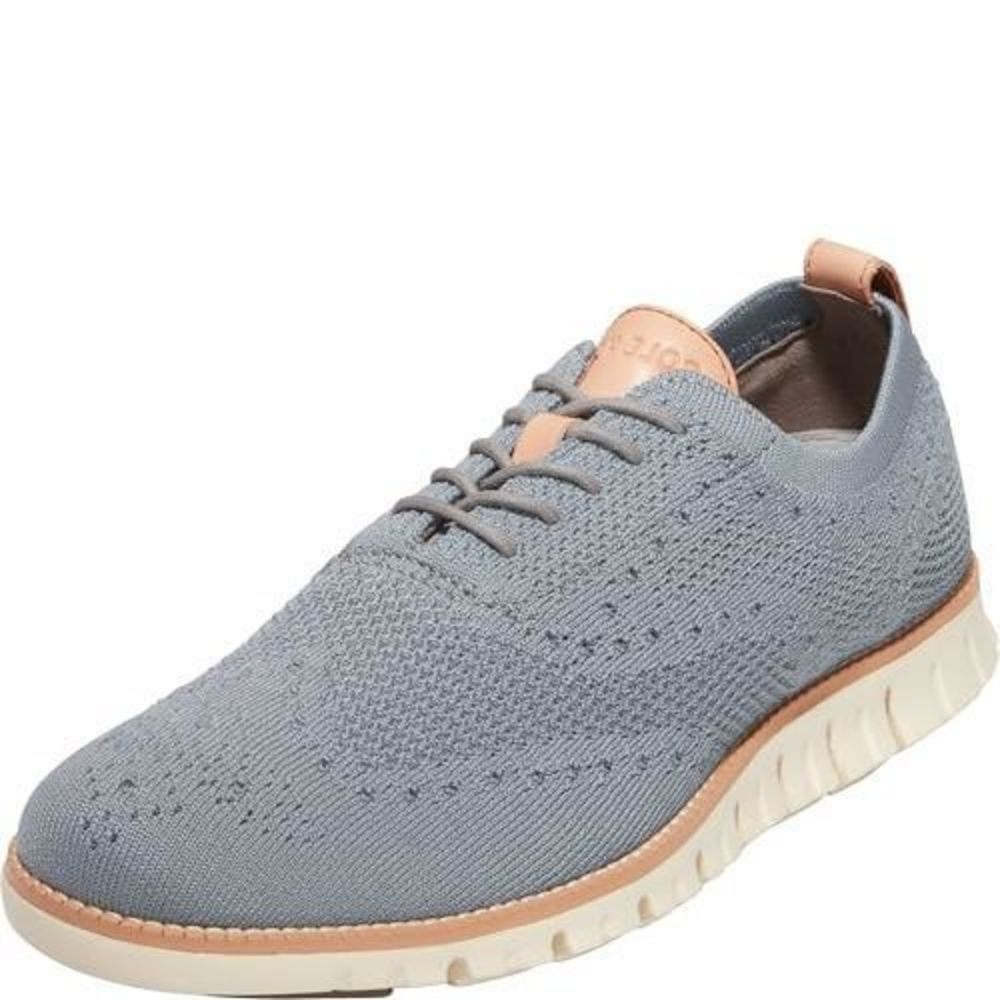 COLE HAAN MEN'S ZEROGRAND STITCHLITE WINGTIP OXFORD, IRONSTONE/IVORY, 10.5